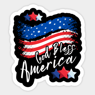 4th of July God Bless America // T-shirt Lifestyle Sticker